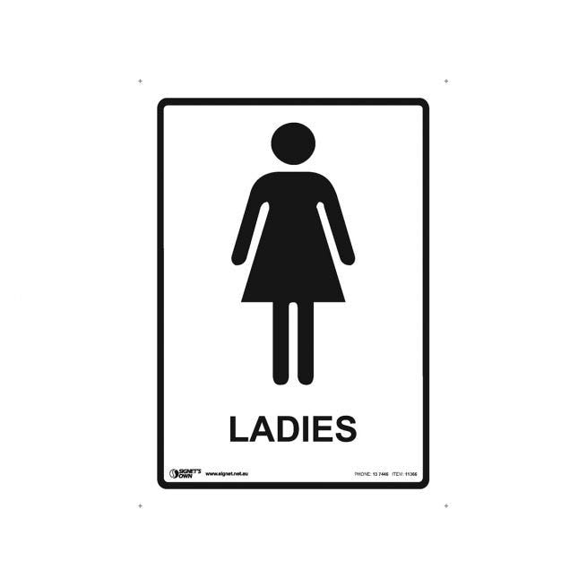 Ladies Toilet 180mm x 250mm - Self Sticking Vinyl