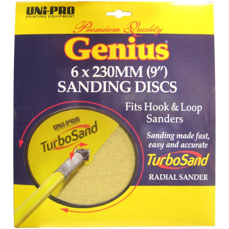 Uni-Pro Genius Turbo Sand Discs 6 x 230mm (9")