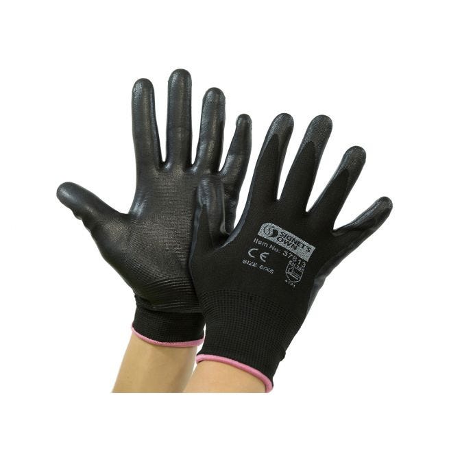 Kupa’s Own Foam Nitrile Gloves -Black Size 6 (12 Pairs Per Carton)