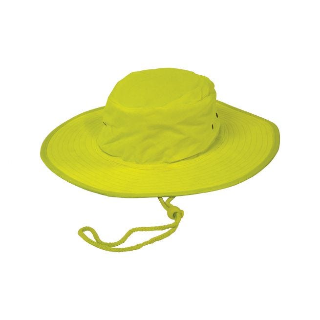 Legend Poly Cotton Worker Sun Hat - Fluoro Yellow