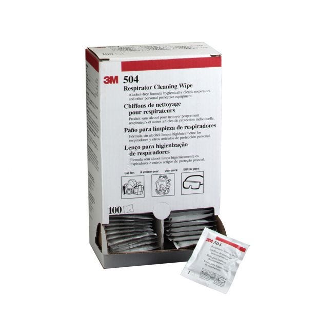 3M 504 Respirator Cleaning Wipes (100 per box)