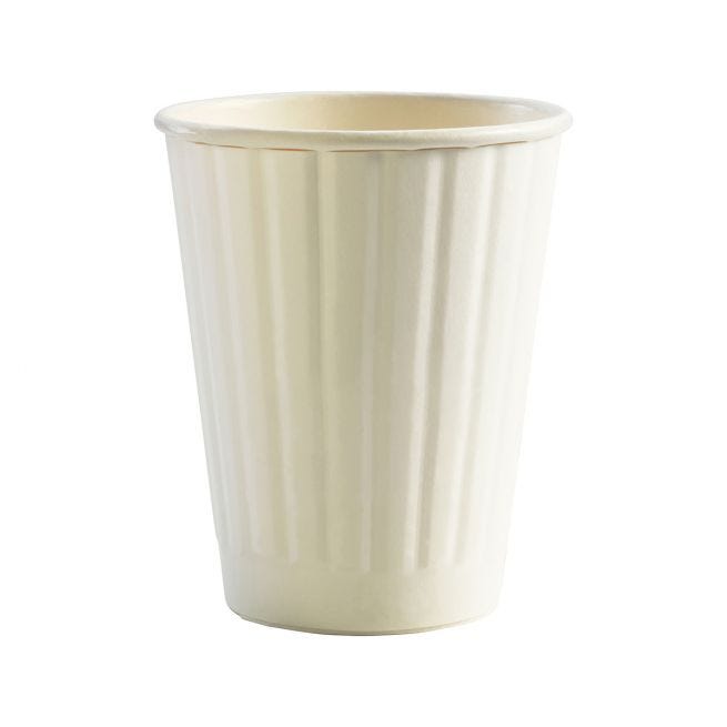 Double Wall Compostable Hot Cup 8oz - White (1000 Per Carton)