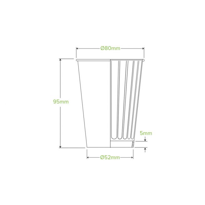 Double Wall Compostable Hot Cup 8oz - White (1000 Per Carton)