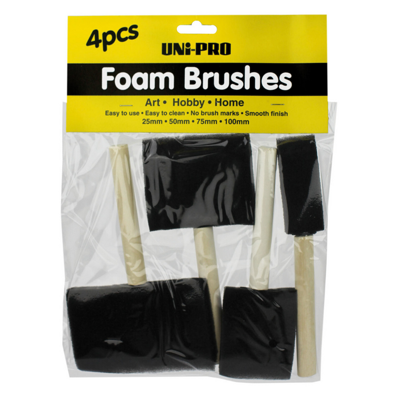 UNi-PRO 4 Piece Foam Brush Set