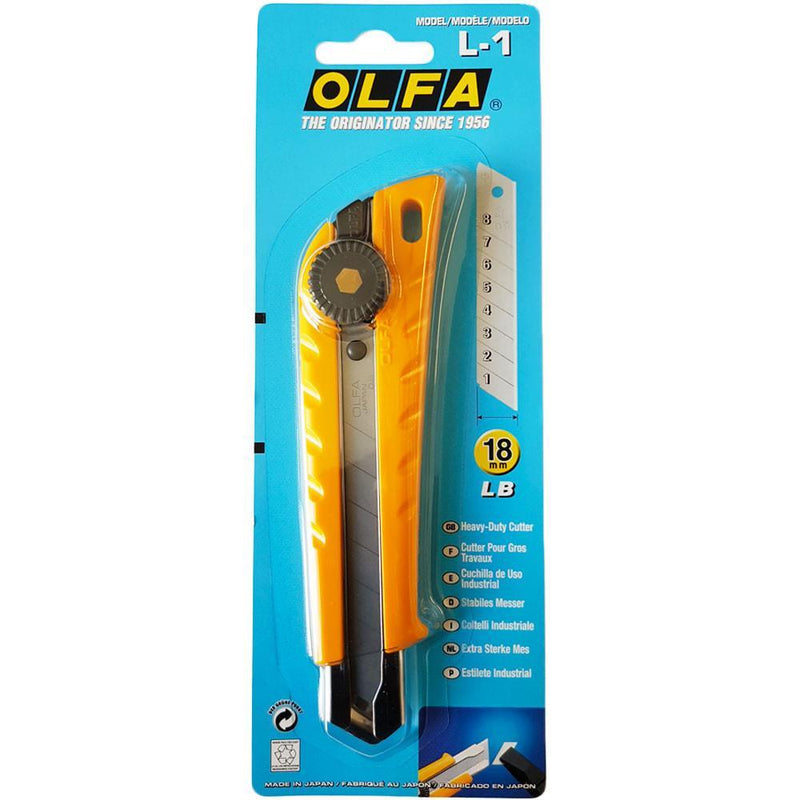 OLFA© 18mm Pistol Grip Ratchet-Lock Utility Knife (L-1) Made in Japan