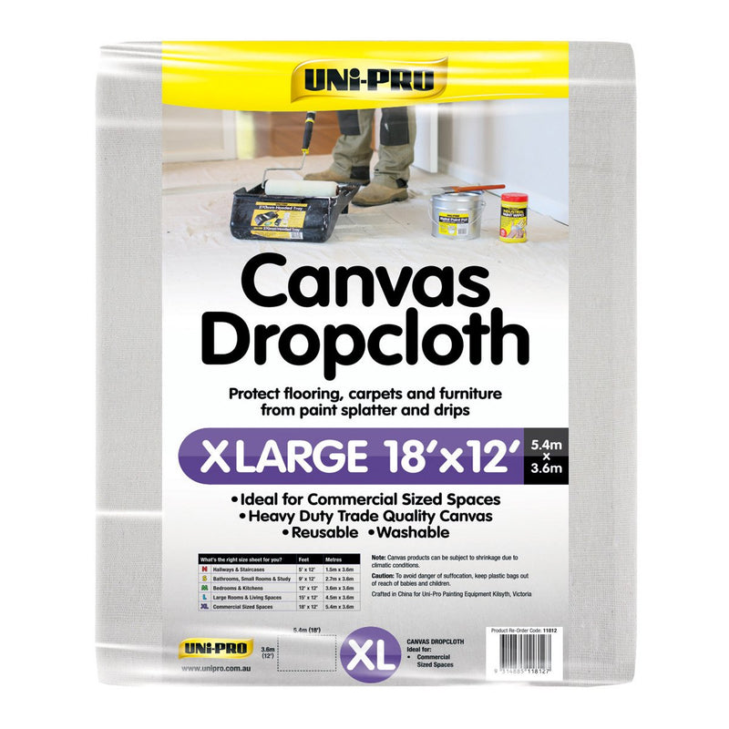 Uni-Pro Heavy Duty Canvas Dropcloth 12'x18'