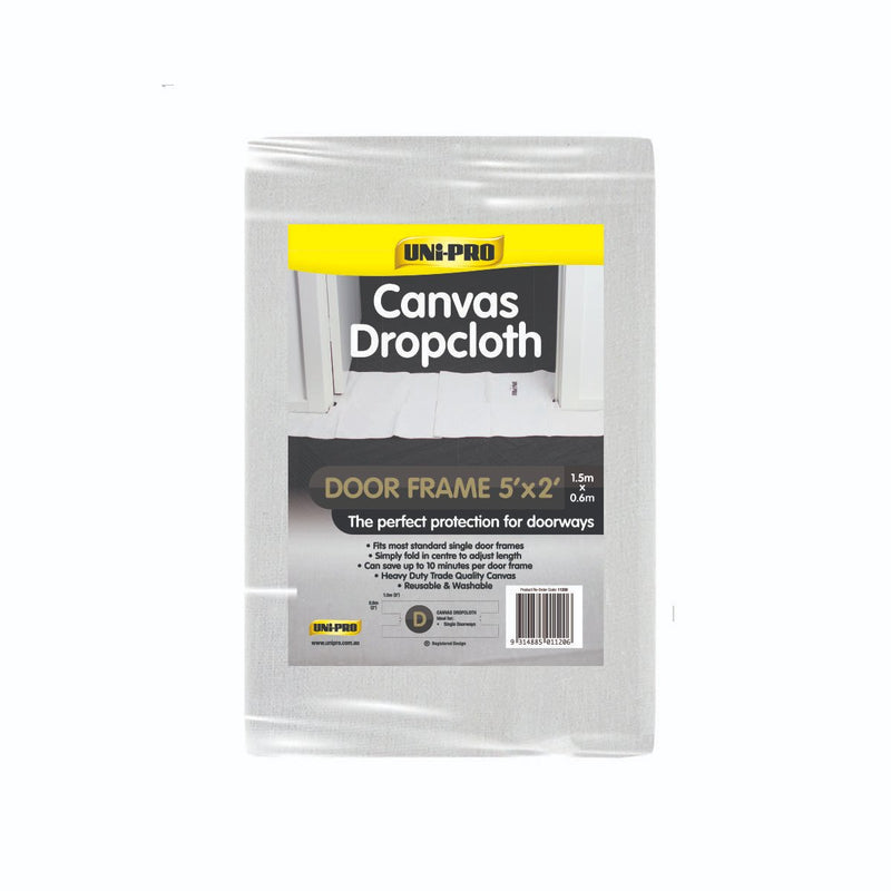 Uni-Pro Canvas Door Frame Drop Sheet - 152 cm x 60 cm (5'x2')