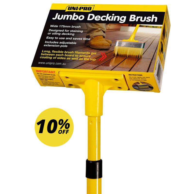 Uni-Pro Jumbo Decking Brush with Pole 175mm