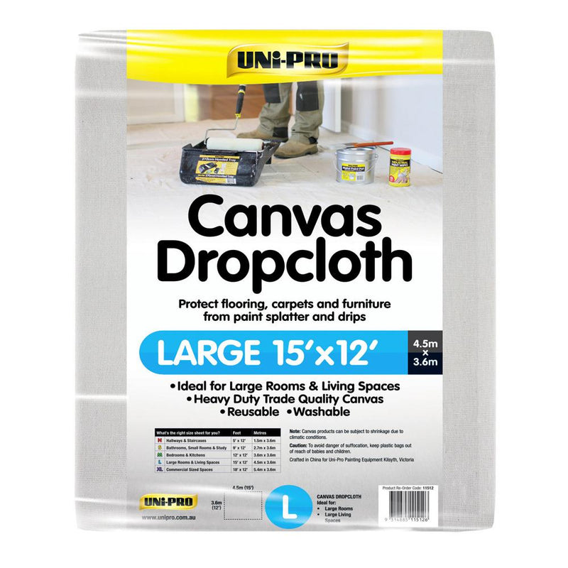 Uni-Pro Heavy Duty Canvas Dropcloth 12'x15'