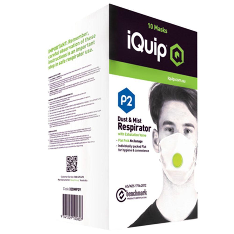 iQuip Disposable Flat Fold Respirator with Valve P2 provide Protection From Coronavirus