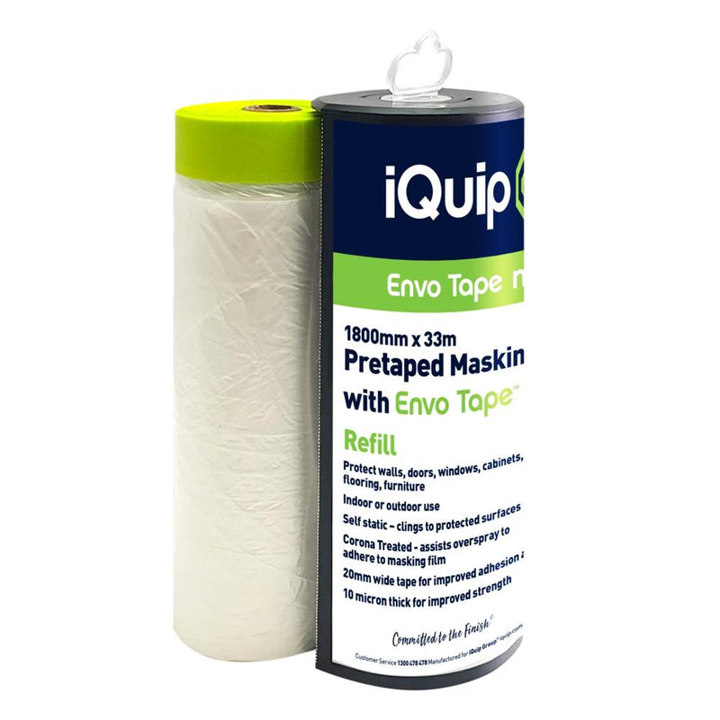 iQuip Envo Pretaped Masking Film & Dispenser - Box of 24 - Bulk Special