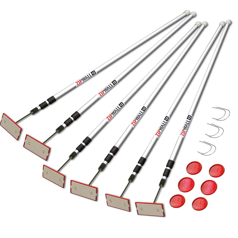 Zip Wall 6 x Spring Loaded Poles (1.4m - 3.8m) SLP6-Pack (ZWP6)